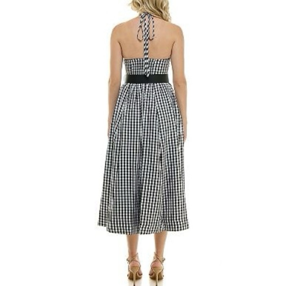 Taylor gingham halter maxi dress sz 8